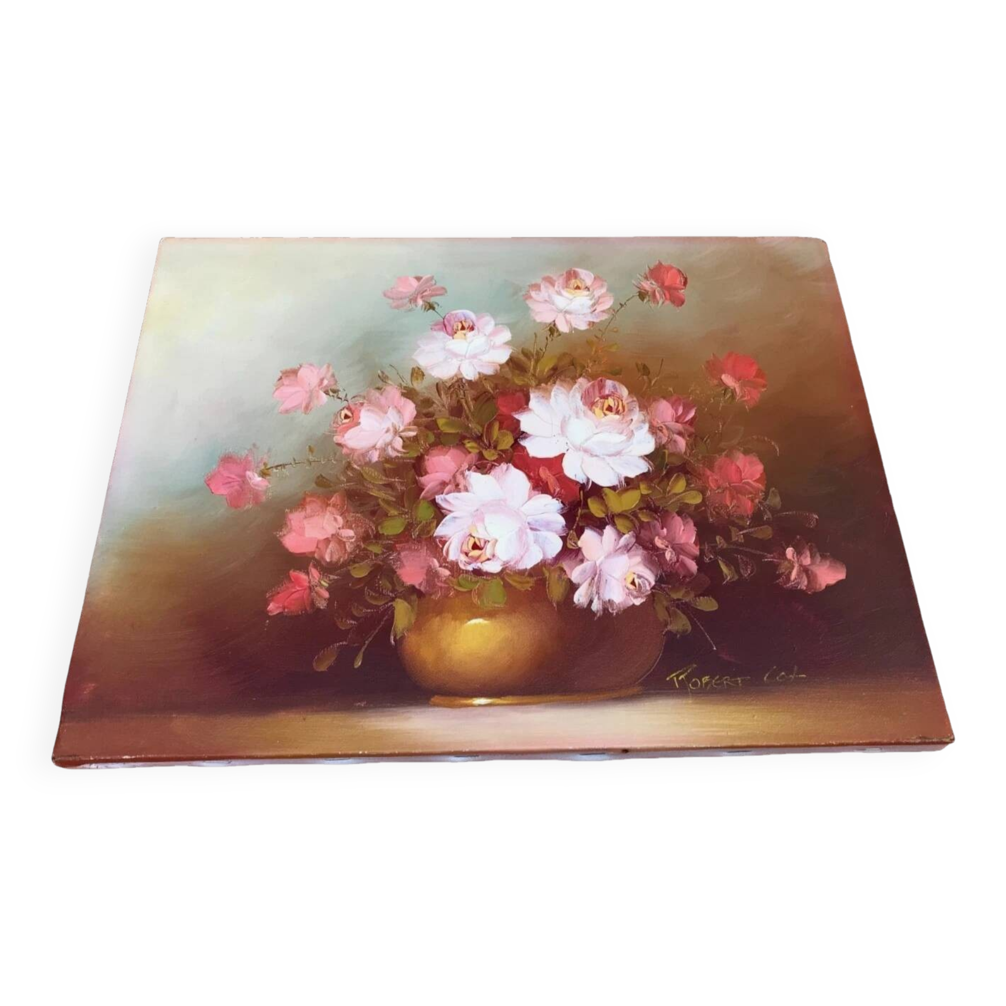 1970s Robert Cox (1934-2001) Oil painting on canvas "The Bouquet"