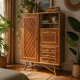 Rattan wardrobe with tapered legs from the 1960s.