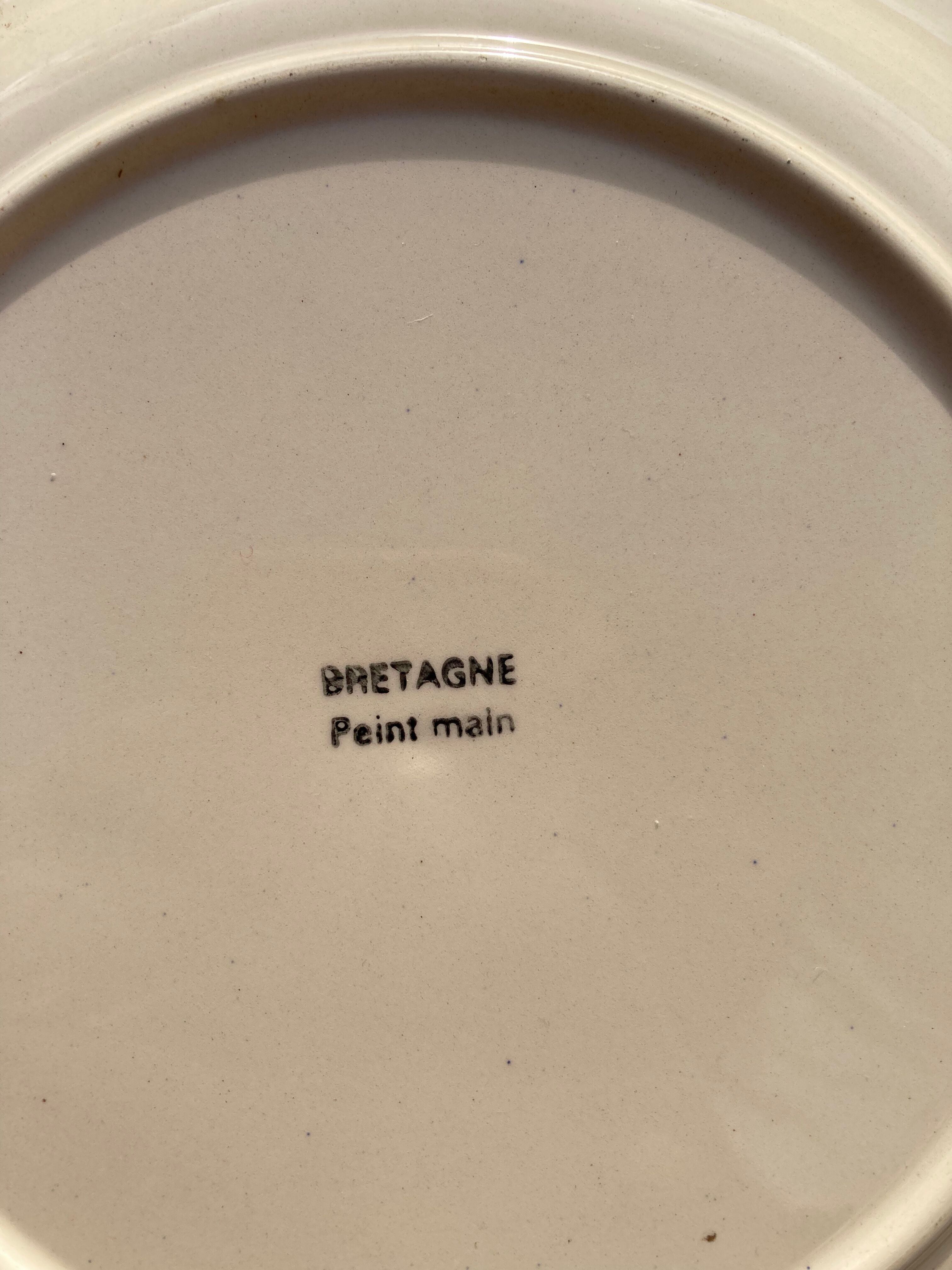 Quimper de Bretagne decorative plates with vintage characters