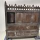 Gothic style carved oak chest bench, 19th century