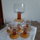 Verres à eau vintage pieds ambrés