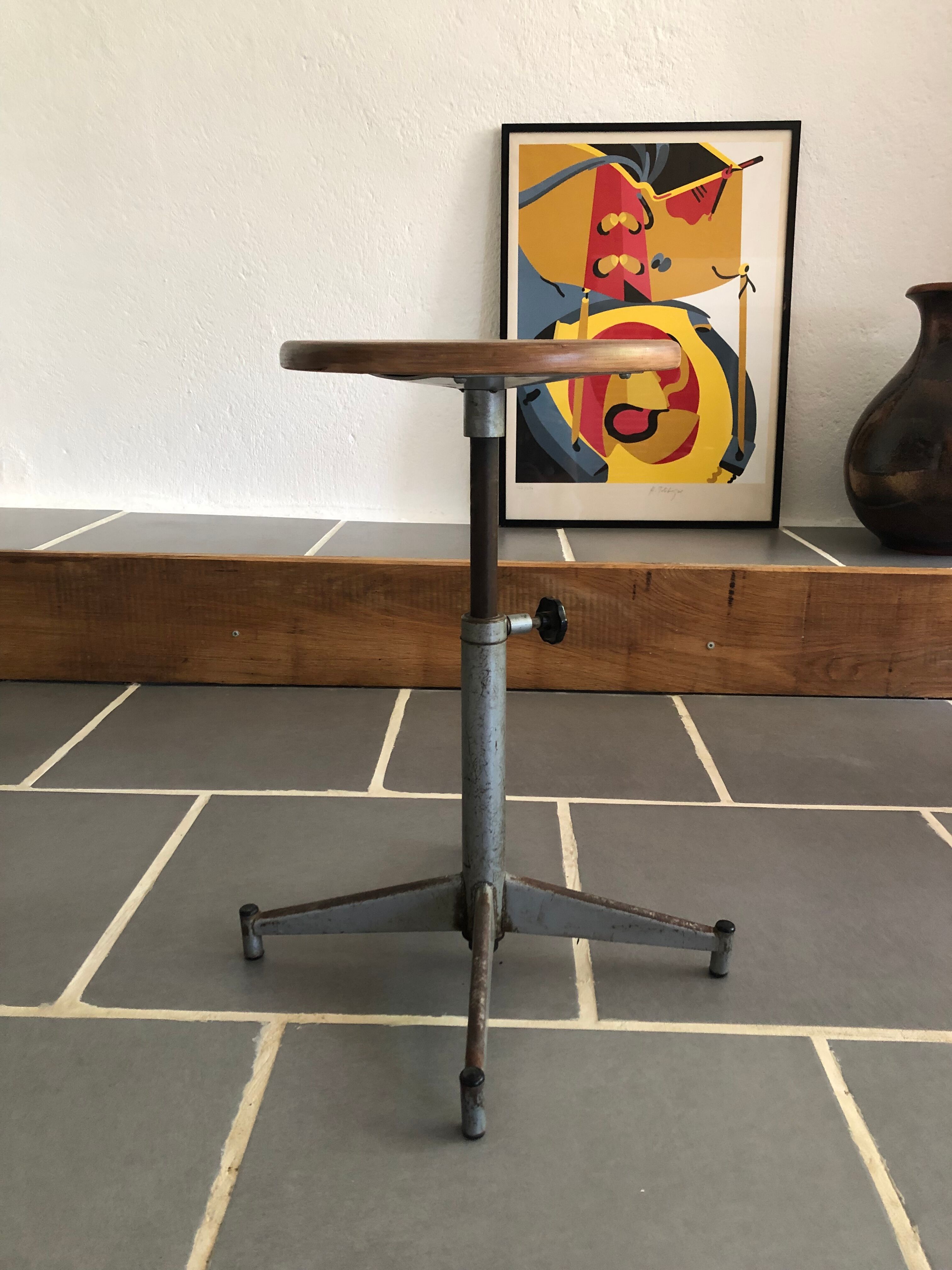 Antique industrial stool