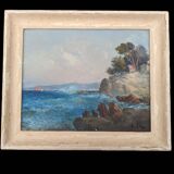 Oil on canvas, coastal landscape