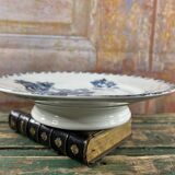 Sarreguemines Stella model plate on heel with blue decoration, 19th century