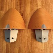 Vintage wood and metal wall lights, France 1980s
