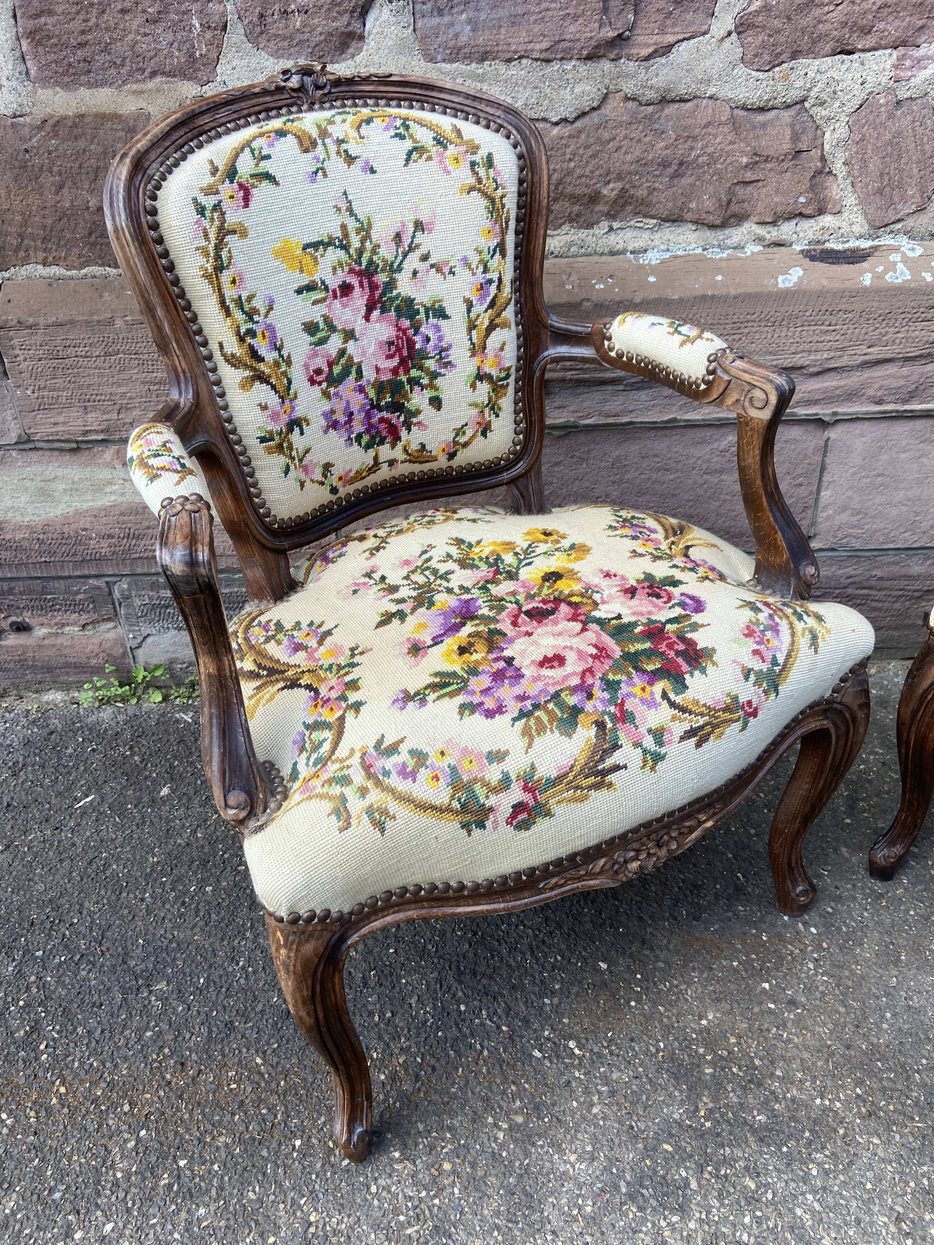 Pair of armchairs louis xv