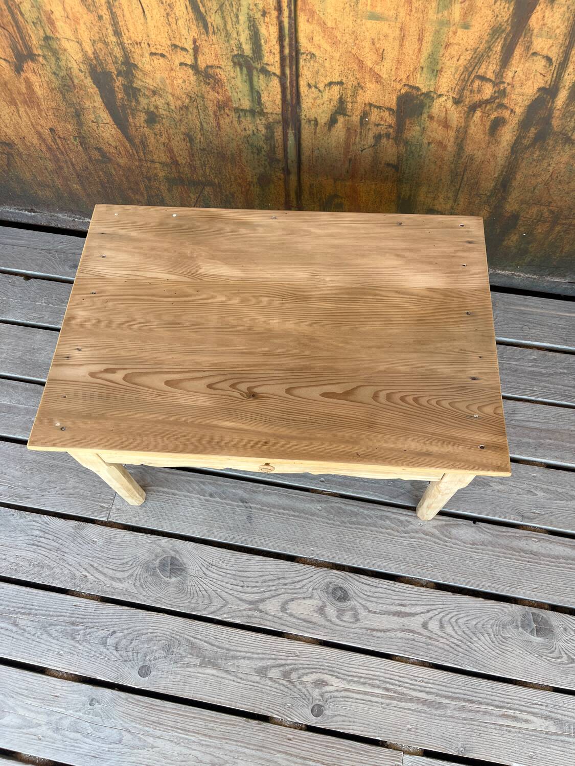 Raw wood coffee table