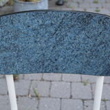 2 blue Formica cjaises, circa 1950