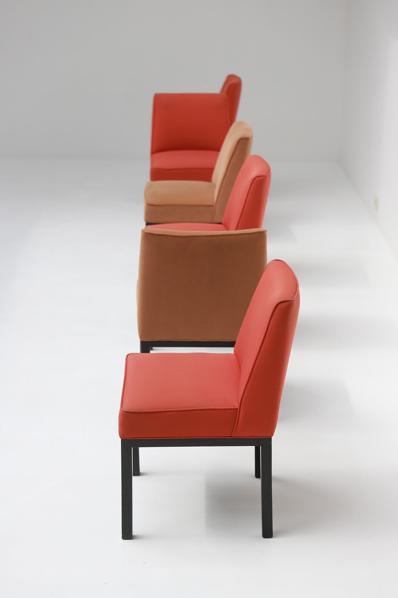 Set of six Jules Wabbes 'Louise' dining chairs for Bulo