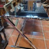 Desk chrome top in tinted glass 140/60cms
