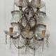Pair of "Marie Thérèse" wall lights Brass frame glass and pendants 20th century