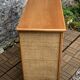 Commode vintage en rotin et osier tressé  1970
