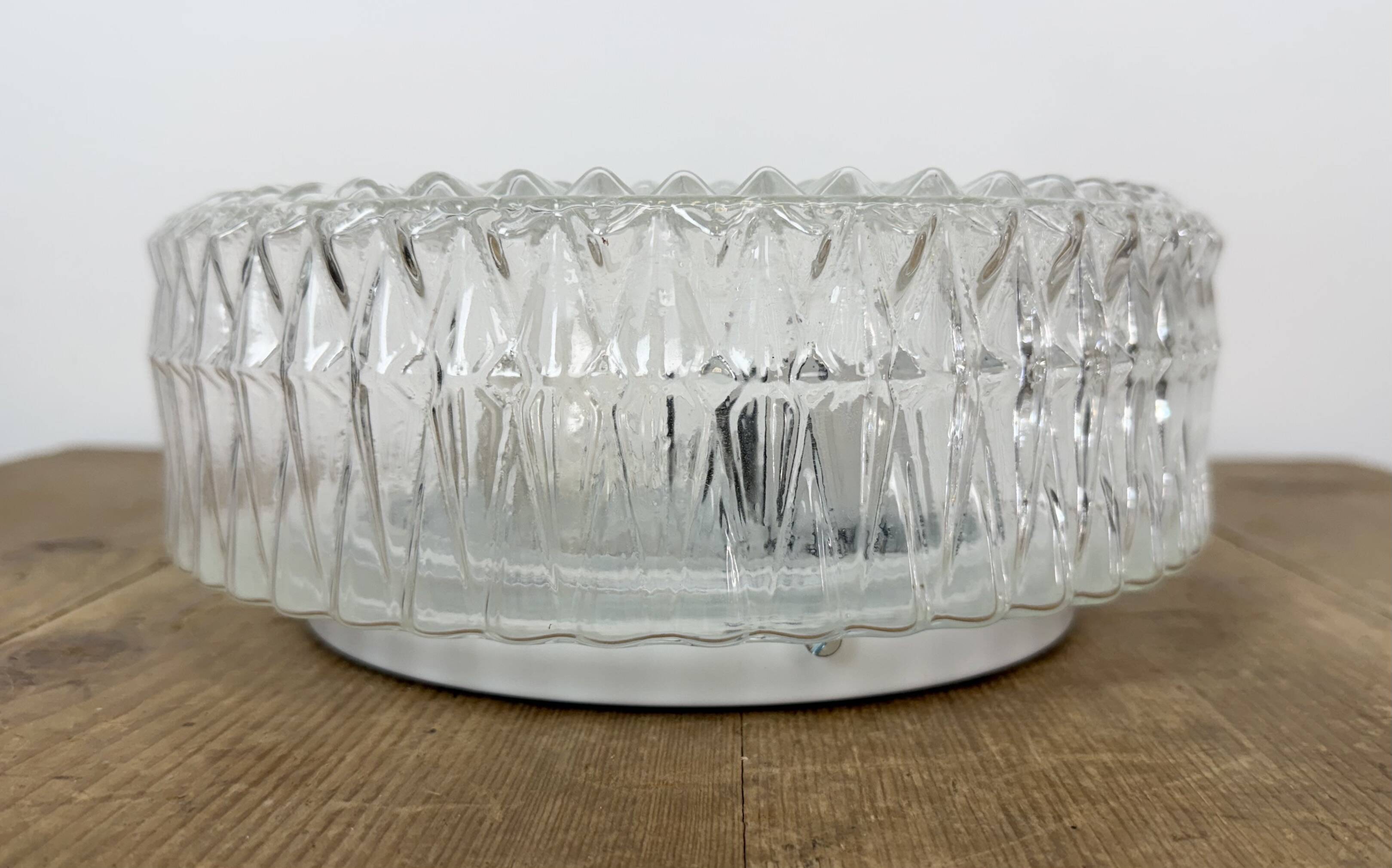 Vintage Glass Wall or Ceiling Light, 1970s