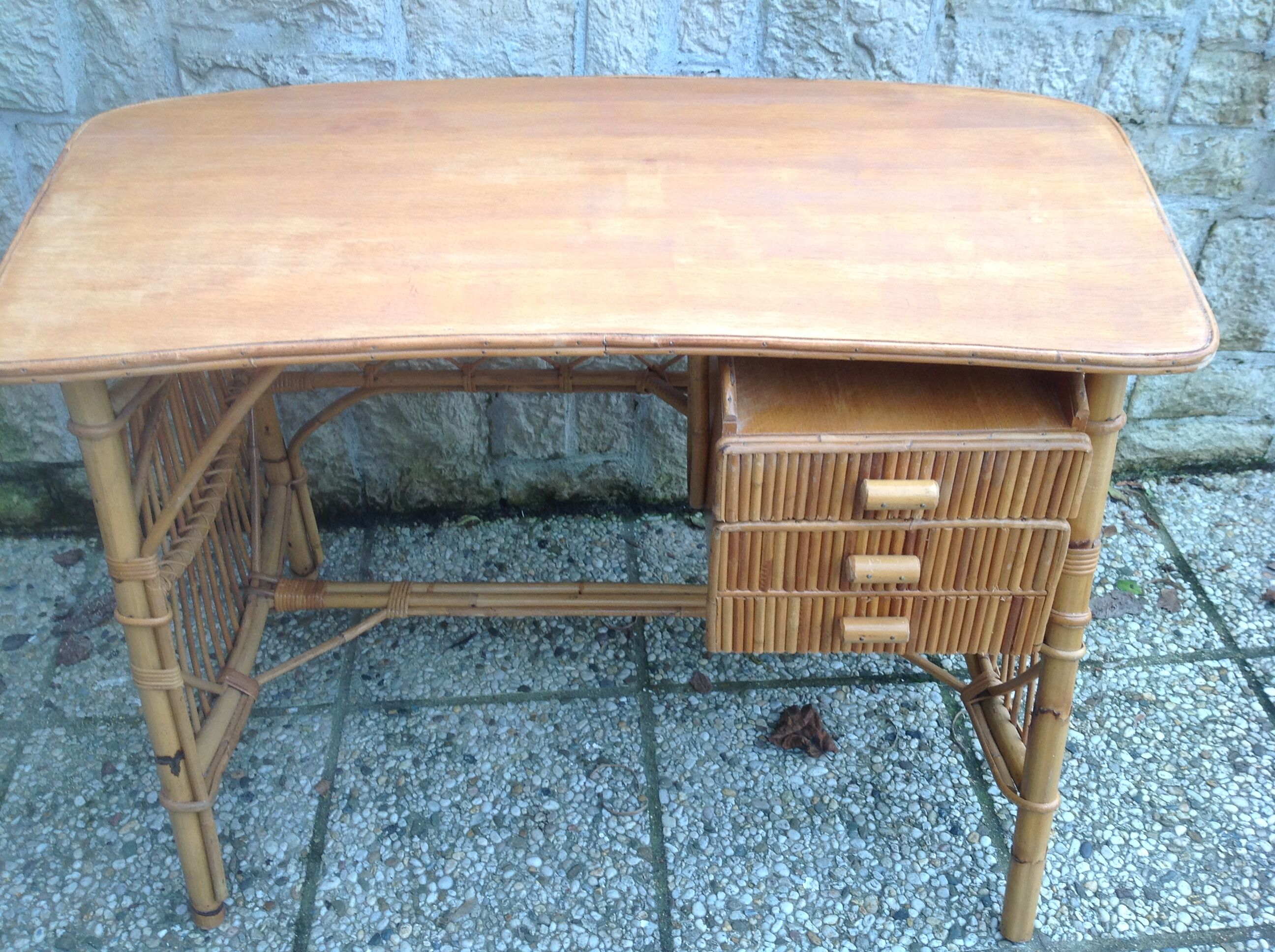 Vintage rattan desk