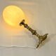 Ostrich egg on bronze stand old cabinet of curiosities lamp