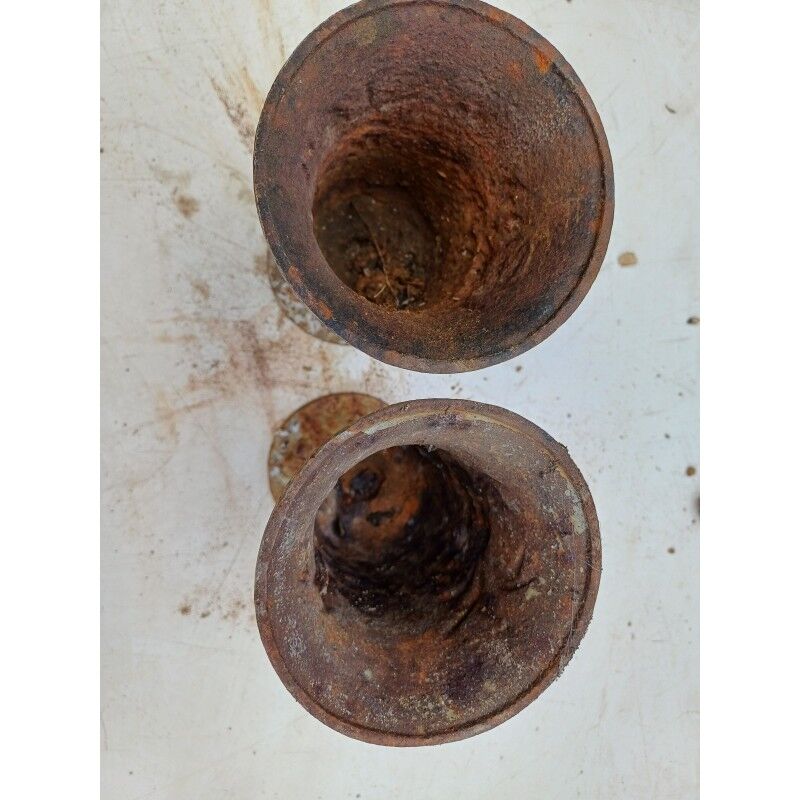 Pair of cast iron vases from 1900 from Charleville-Mézières