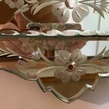 Bevelled venetian mirror with pediment, high 110 cm