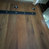 Dining table ligne roset model trapèze in solid walnut with oil finish.