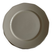 Set de 12 assiettes plates ivoire modernistes en terre de fer 1940