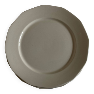 Set of 12 modernist ivory flat plates, iron earth, 1940
