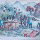 Lithographie sur papier, originale et signée de martine cotten