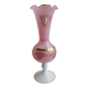 Opaline pink vase with cameo and gilding, 35cm