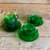 4 Arcoroc Sierra green cups