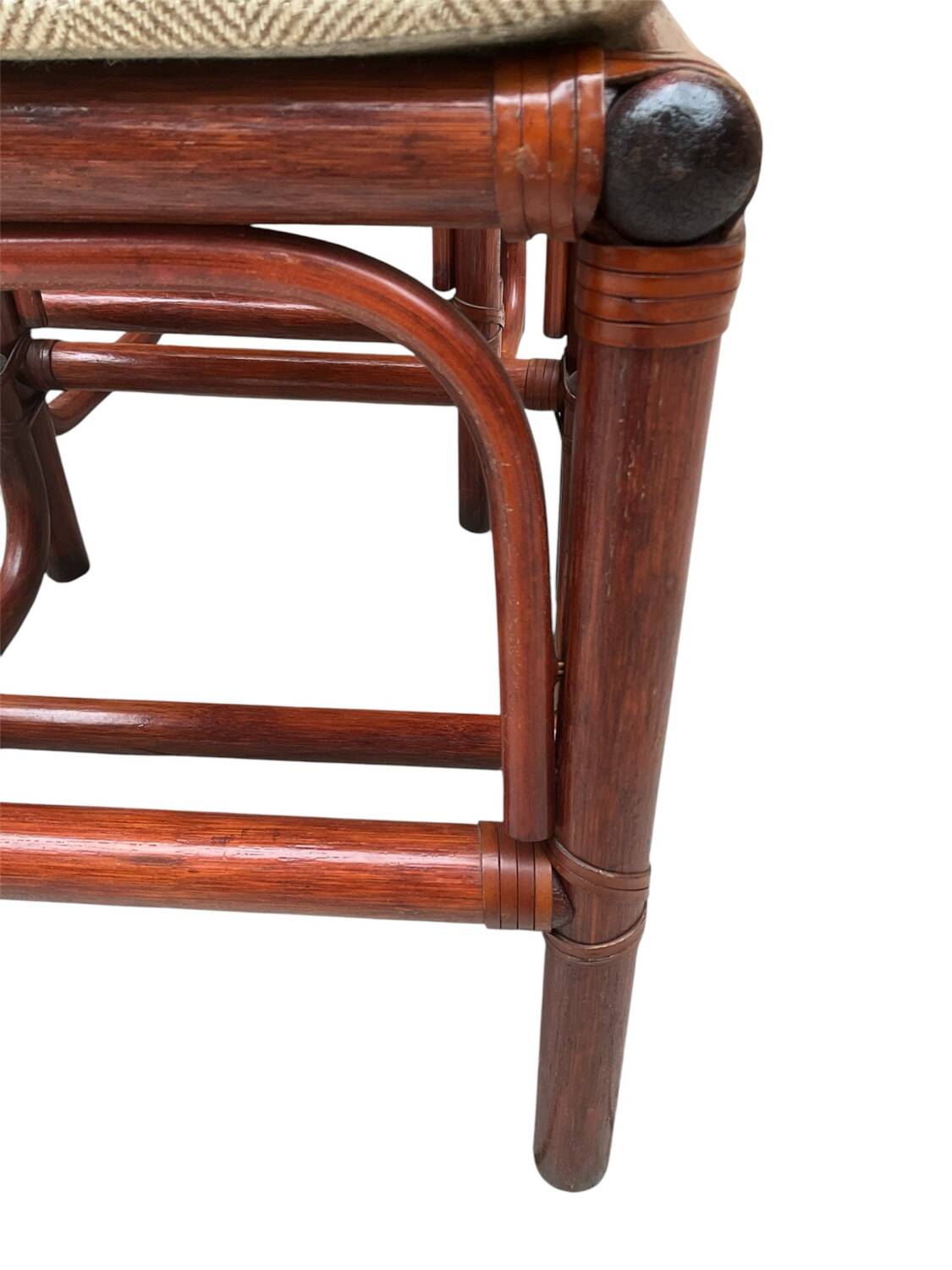 4 bamboo and fabric chairs