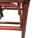 4 bamboo and fabric chairs