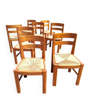 8 brutalist chairs in elm (Regain)