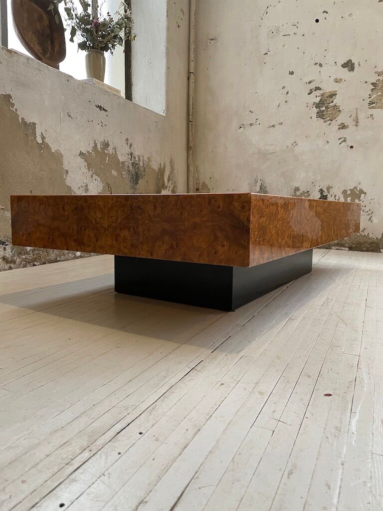 Italian coffee table elm magnifying glass