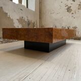 Italian coffee table elm magnifying glass