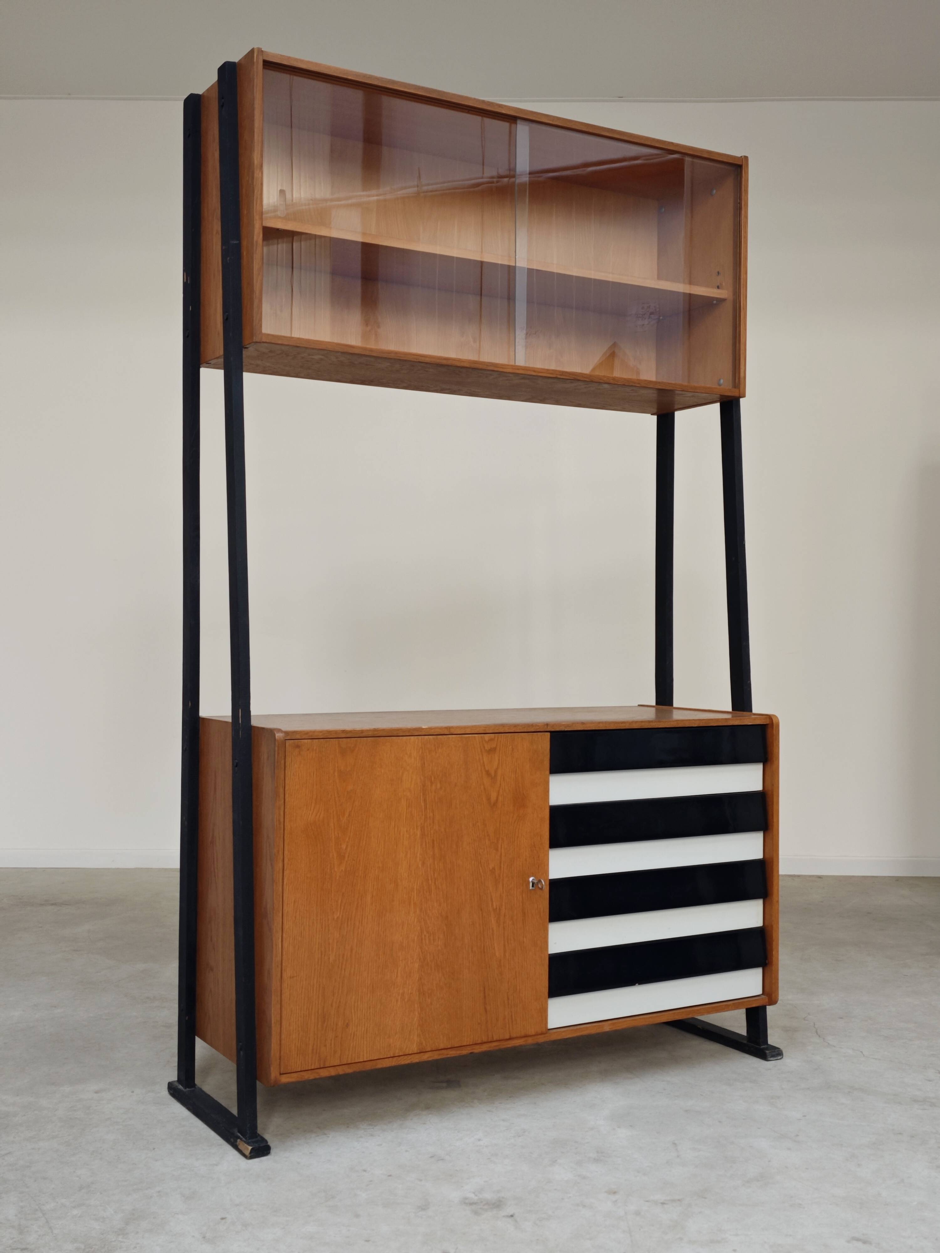 Library buffet U 458 black by Jiri Jiroutek for Interier Praha 1960