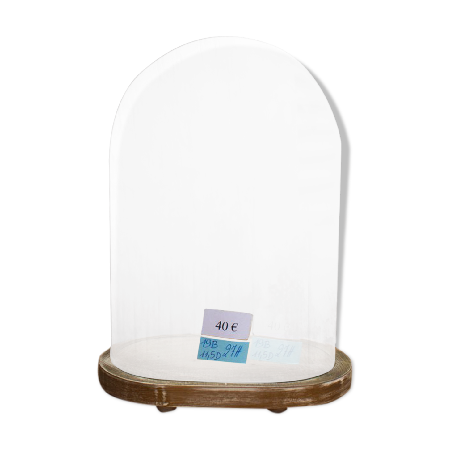 Oval glass globe 27 cm high