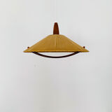 Raffia bast and teak pendant lamp by Temde