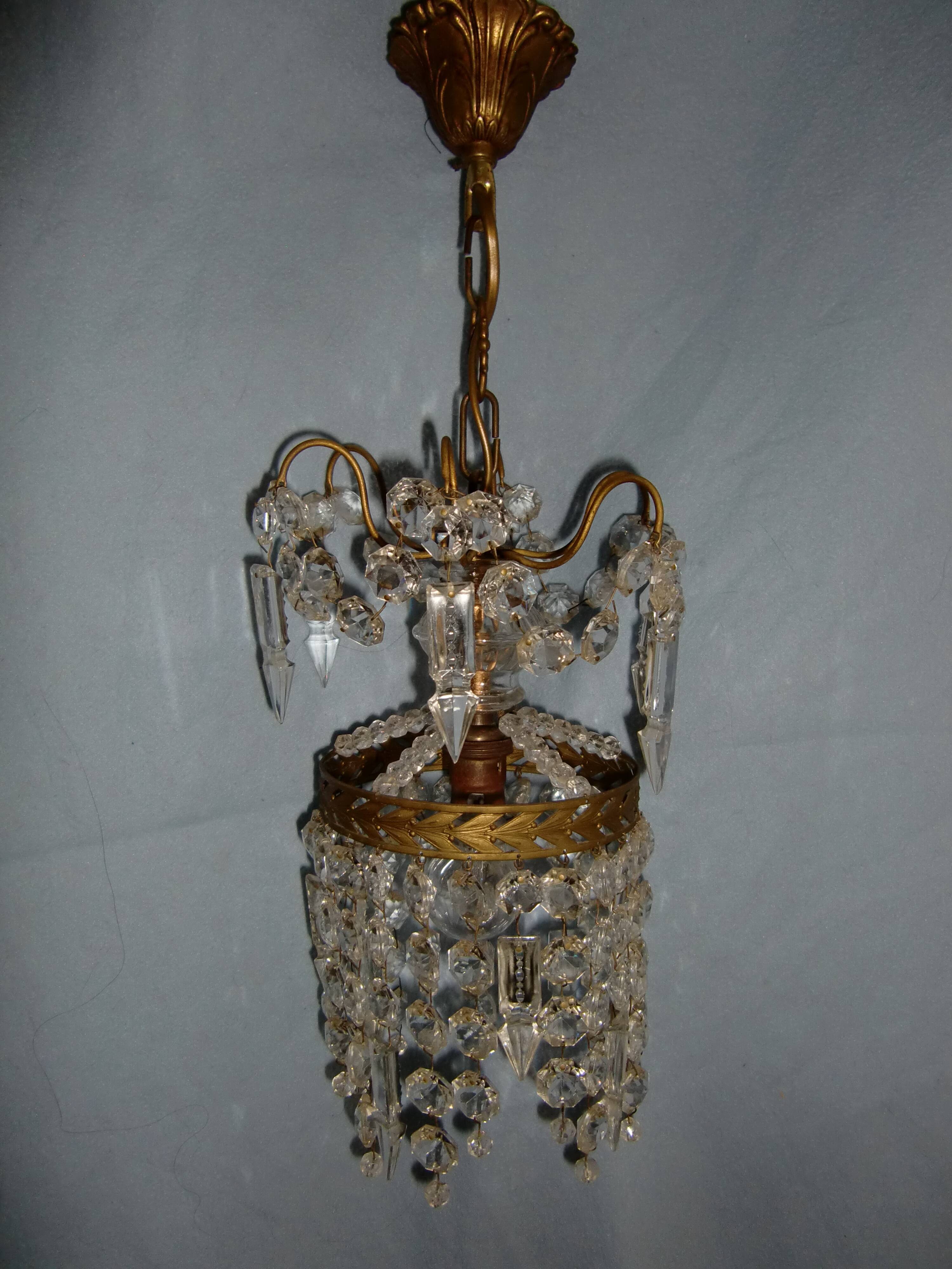 Petit lustre  "Rivière de diamants" en cristal blanc