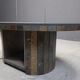 Table basse brutaliste ovale vintage, années 1970