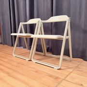 Pair of Borbona Folding Chairs by Carlo Hauner, Fiarm, Italy, 1970s