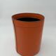Orange Leather Waste Paper Basket in the Style of a Saddler, in the Taste of Hermès, Ann