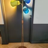 1950s three-light floor lamp with coloured shades