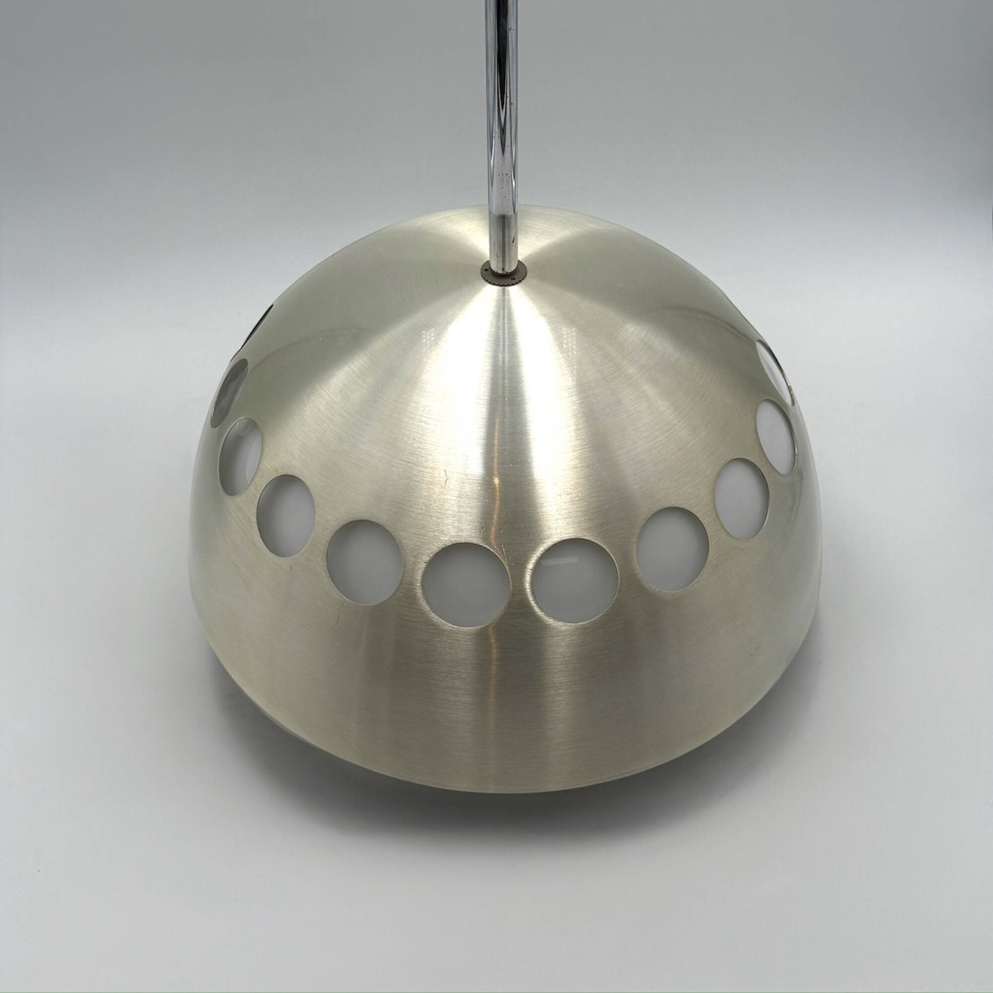 Grande suspension Space Age avec abat-jour en métal et ABS, années 1970