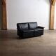Dieter Rams Model 620 two seater sofa in black leather for Vitsoe, 1980s
