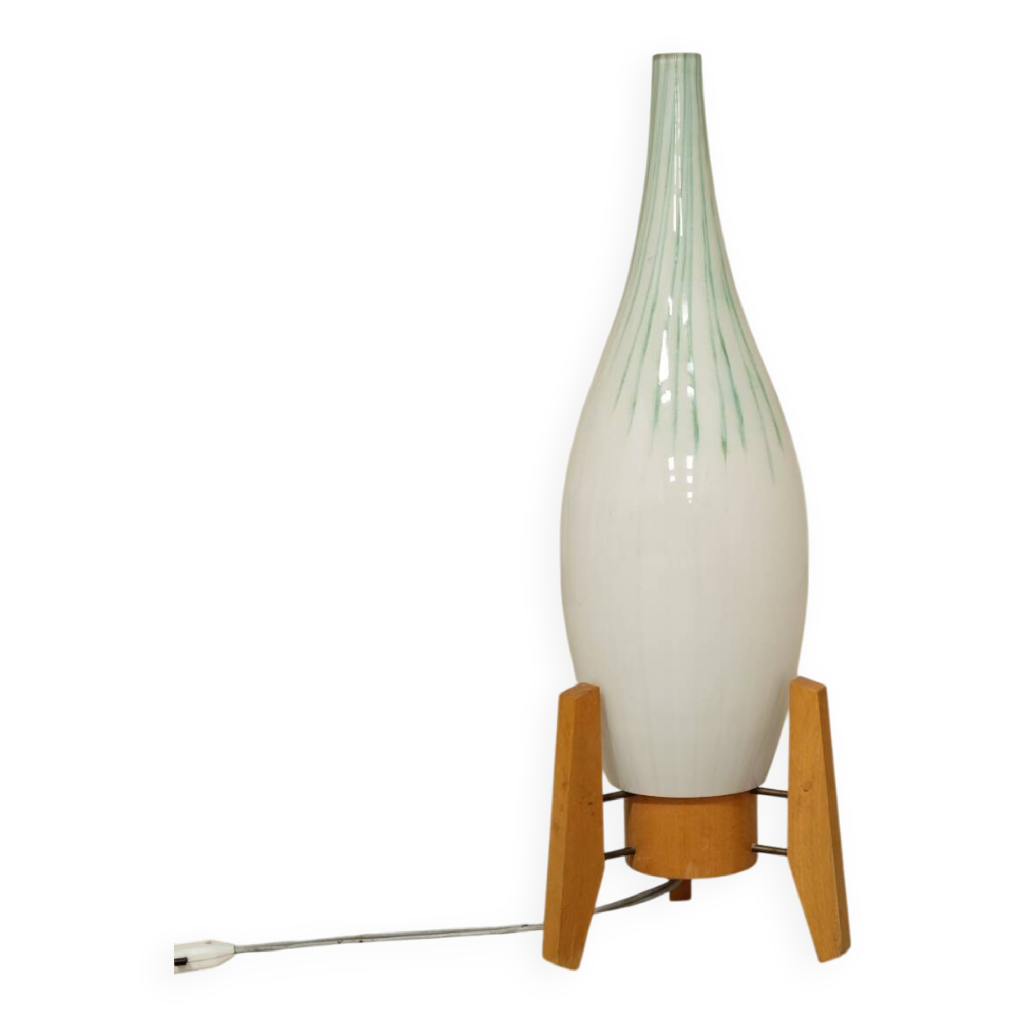Lampe de table Drevo Humpolec opaline verte type 107/S