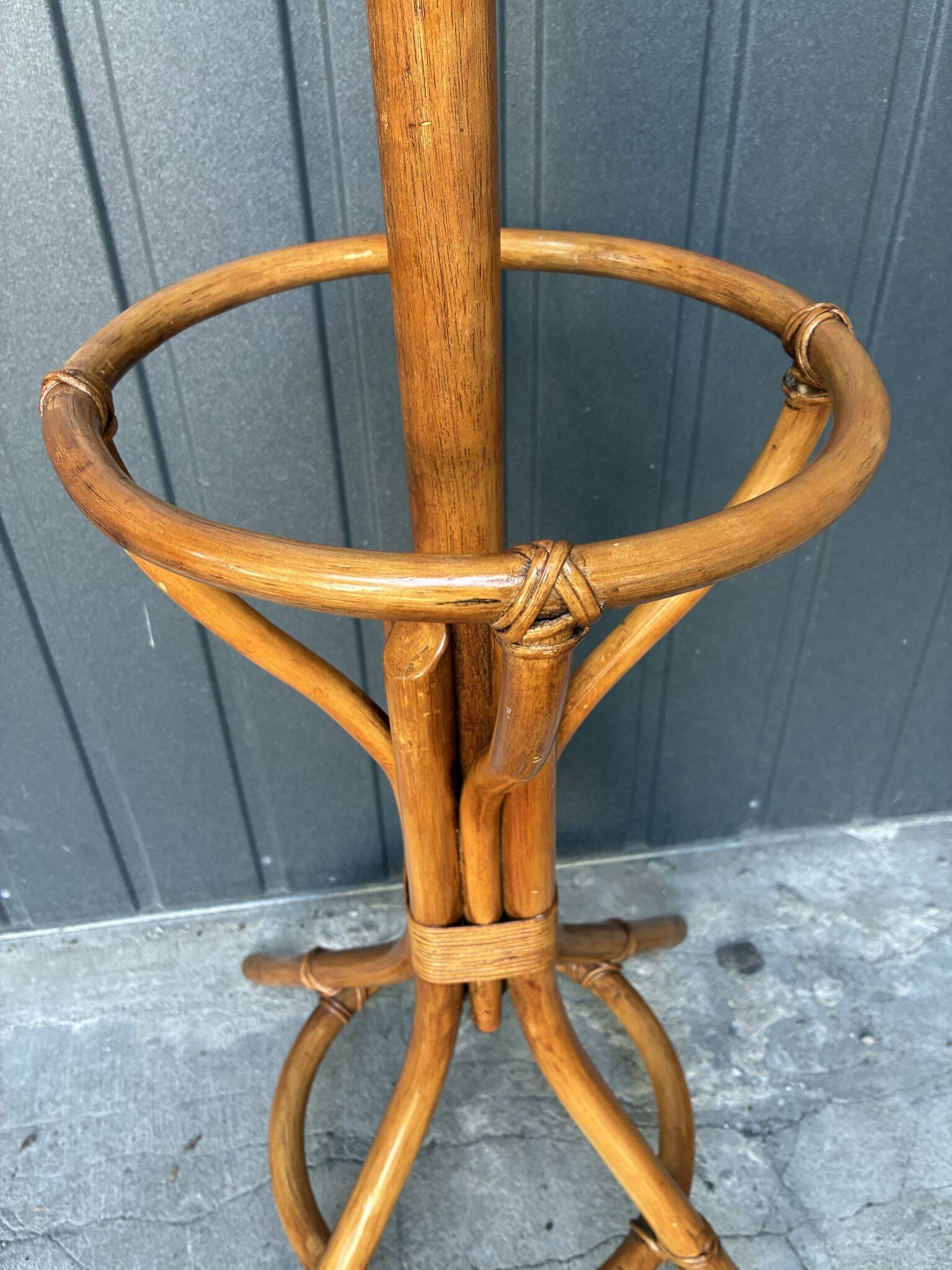 Bentwood and rattan coat stand, 1960s