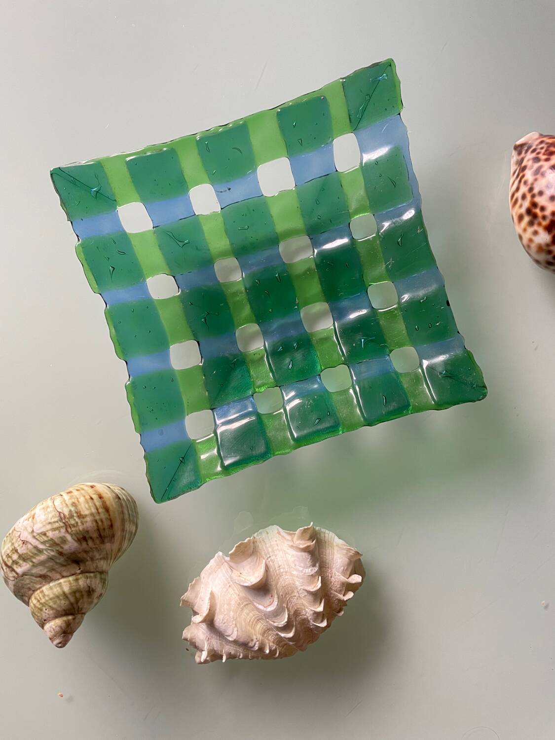 Coupelle à bijoux en verre soufflé bouche tressée de Murano