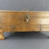 Old wedding chest in carved wood Nepal or India