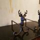 Pair of deer head andirons