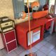 Vintage 70s orange eyeball floor lamp
