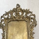 Large rocaille photo frame in gilded bronze Louis XV style with foliage - 19th century