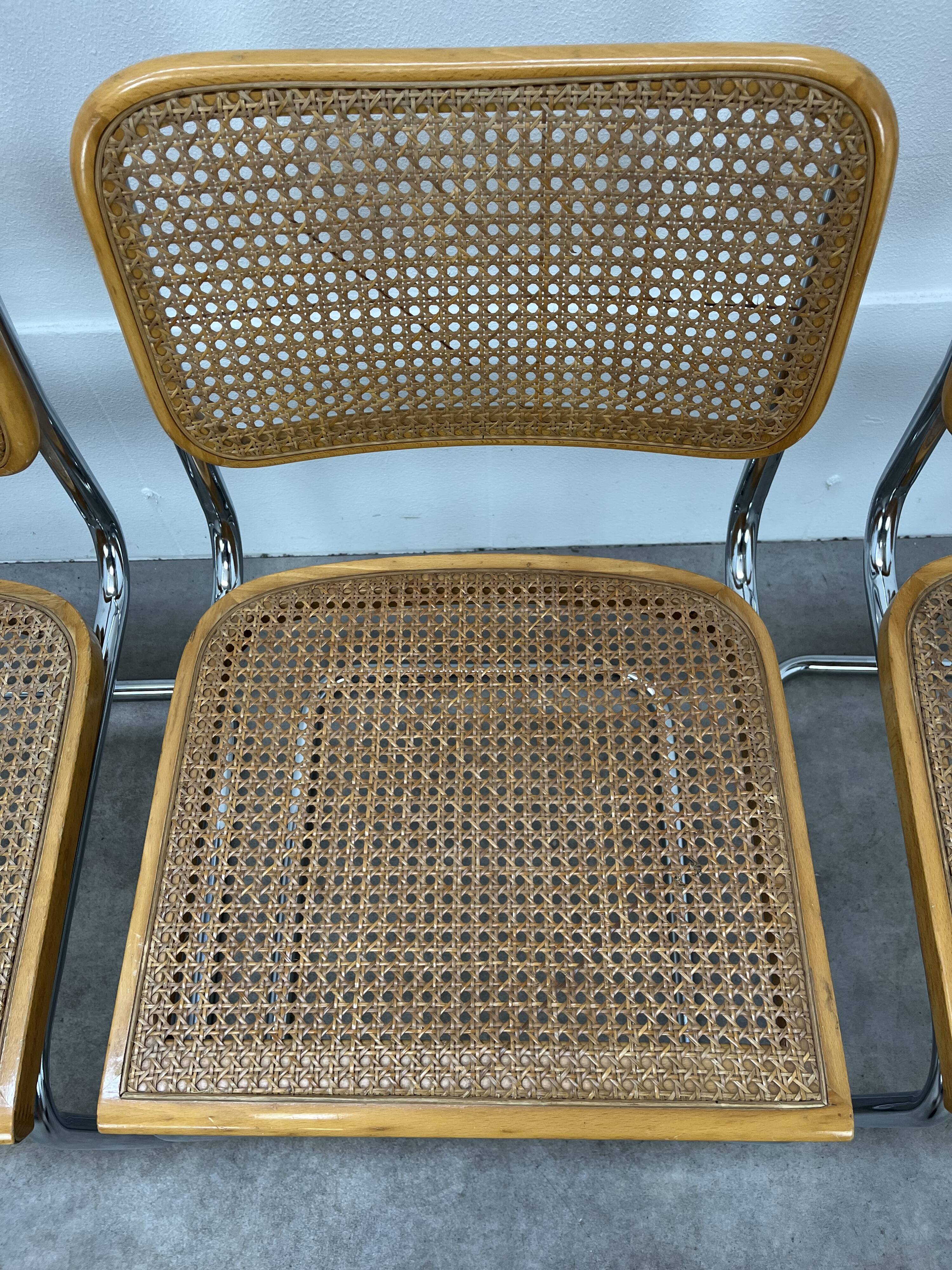 3 chaises Cesca B32 par Marcel Breuer